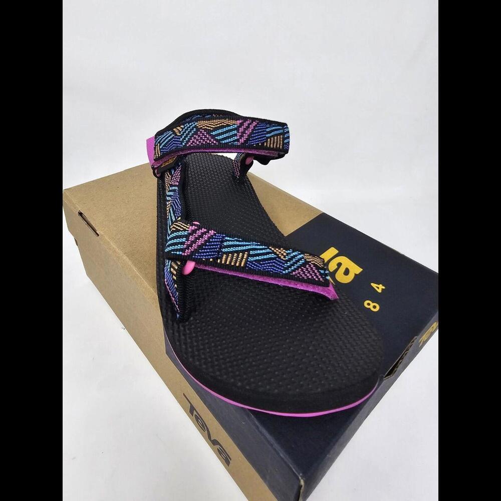 Teva Girls Original Universal Sandal, Borderless Black/pink - Picture 3 of 6
